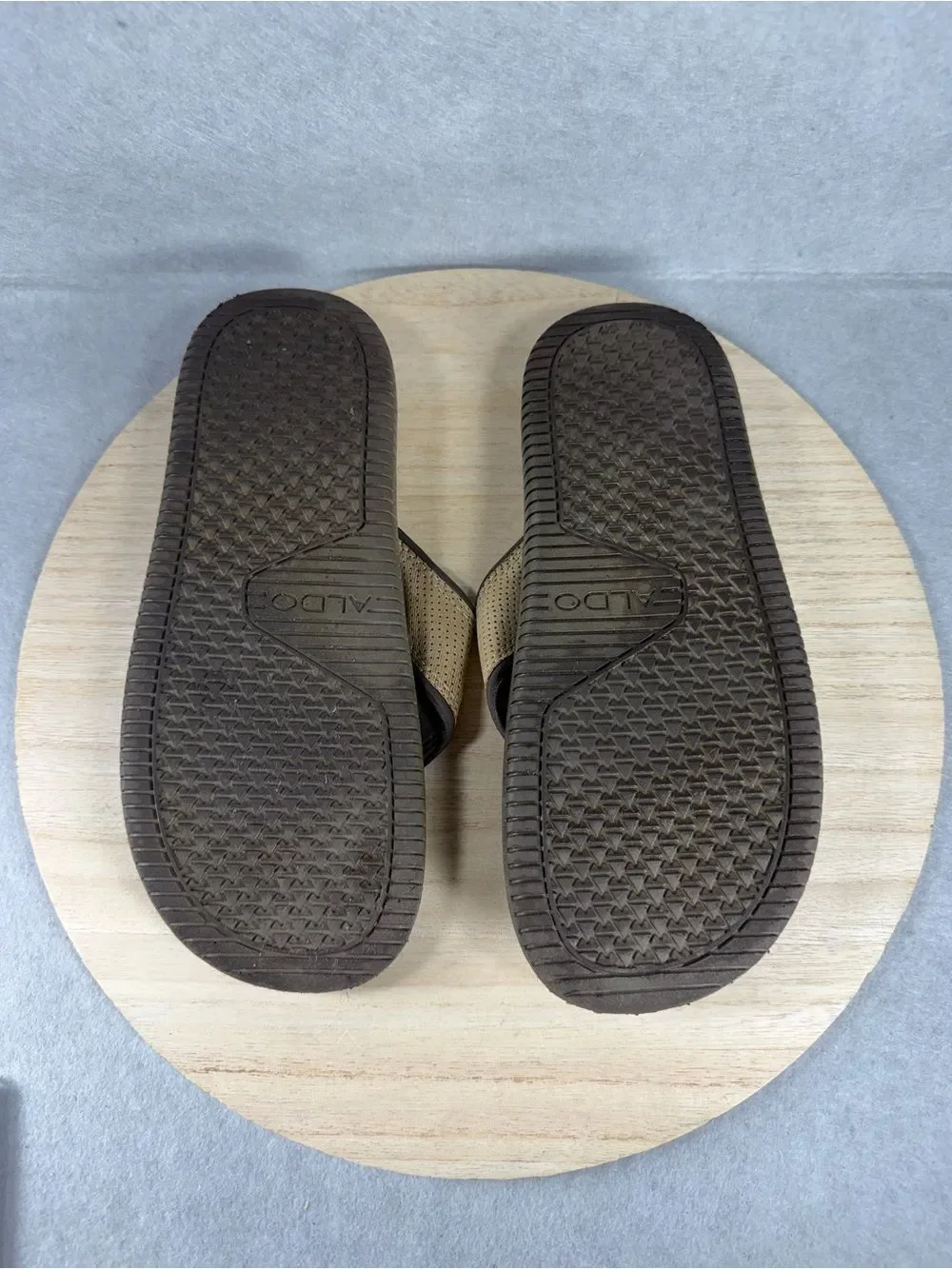 Aldo Mens Tan Woven Strap Thong Sandals Flip Flops Brown Size 9